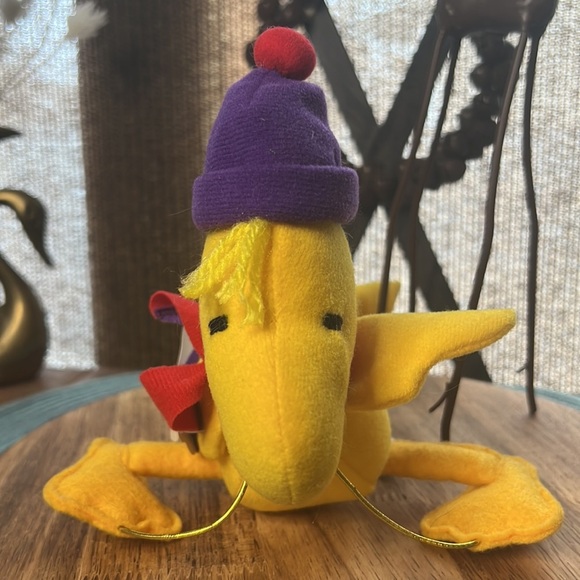 Peanuts Woodstock 7" Plush Bird Rattles Winter Hat Scarf Whitmans Rare NWT - Picture 7 of 9